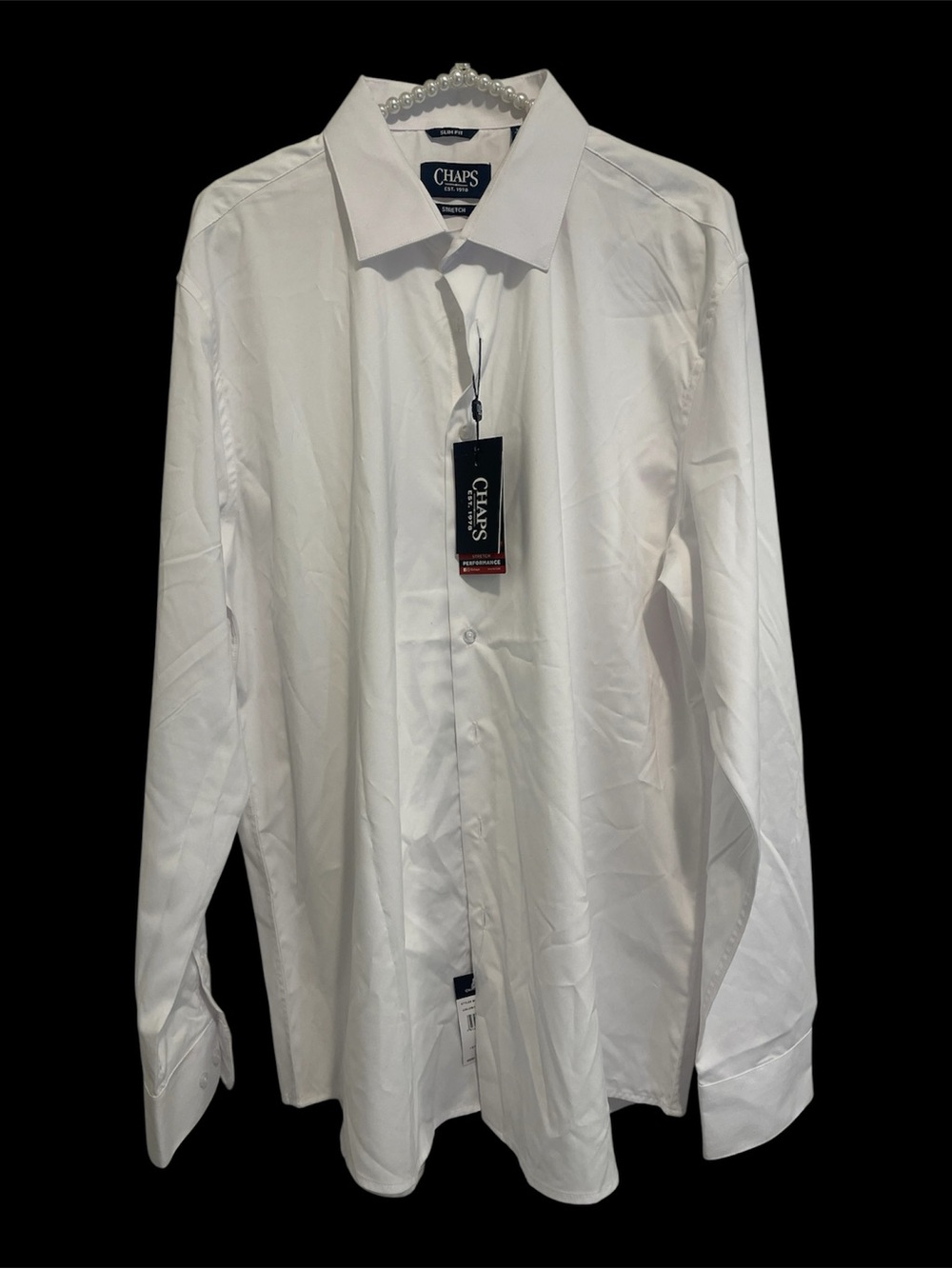 Chaps Men's White Long-Sleeve Dress Shirt